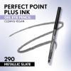 imageCOVERGIRL Perfect Point Plus Ink Gel Eye Pencil Pigmented LongWearing Vegan Formula Shimmering Brown 280 001oz290  Metallic Slate