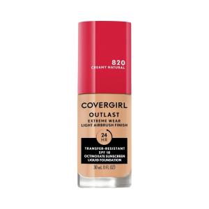 imageCovergirl Outlast Extreme Wear 3in1 Full Coverage Liquid Foundation SPF 18 Sunscreen Fair Ivory 1 Fl OzCreamy Natural