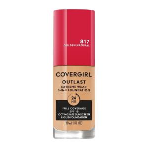 imageCovergirl Outlast Extreme Wear 3in1 Full Coverage Liquid Foundation SPF 18 Sunscreen Fair Ivory 1 Fl OzGolden Natural