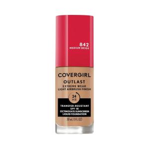 imageCovergirl Outlast Extreme Wear 3in1 Full Coverage Liquid Foundation SPF 18 Sunscreen Fair Ivory 1 Fl OzMedium Beige