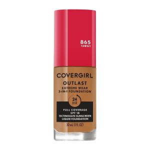imageCovergirl Outlast Extreme Wear 3in1 Full Coverage Liquid Foundation SPF 18 Sunscreen Fair Ivory 1 Fl OzTawny