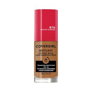 imageCovergirl Outlast Extreme Wear 3in1 Full Coverage Liquid Foundation SPF 18 Sunscreen Fair Ivory 1 Fl OzToasted Almond