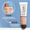 imageCOVERGIRL Clean Invisible Foundation Makeup Dewy ampamp Glowy Natural Finish Buildable Coverage SkinLike Smooth Look Vegan Perfect Beige 1ozWarm Sun