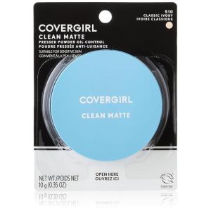 imageCOVERGIRL Clean Matte Pressed Powder Oil Control Powder 1 container 35 Fl Oz Face Powder Oil Free Loose Powder Matte Finish Lightweight Shine Free Formula Leaves Skin Smooth and CleanClassic Ivory