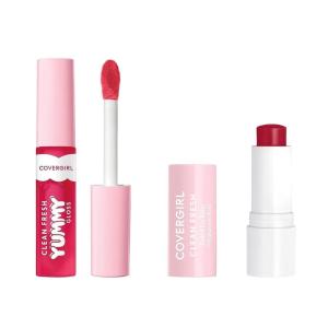 imageCOVERGIRL Clean Fresh Yummy Gloss Youre Just Jelly ampamp Clean Fresh Tinted Lip Balm I Cherryish You Bundle