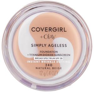 imageCOVERGIRL ampamp Olay Simply Ageless Instant WrinkleDefying Foundation Creamy Natural 044 Fl Oz Pack of 1Buff Beige 225