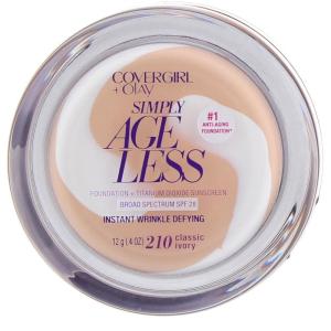 imageCOVERGIRL ampamp Olay Simply Ageless Instant WrinkleDefying Foundation Creamy Natural 044 Fl Oz Pack of 1Classic Ivory