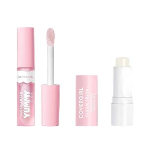 imageCovergirl Clean Fresh Yummy Gloss Lets Get Fizzical ampamp Clean Fresh Tinted Lip Balm Clear as Crystal BundleClear as Crystal Bundle