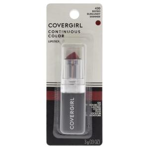 imageCOVERGIRL Continuous Color Lipstick Its Your Mauve 030 013 oz packaging may varyBistro Burgundy 430